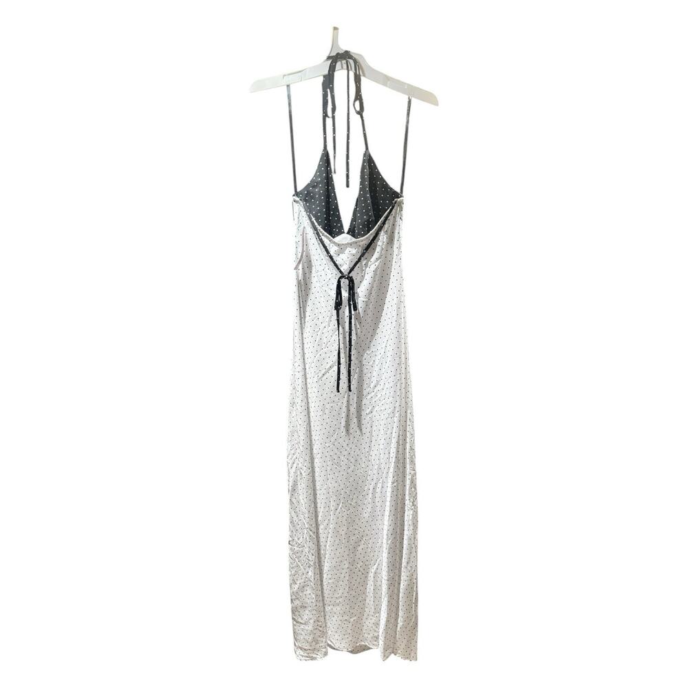 NWT Wild Fable Women’s XXS Black White Polka Dot Halter Maxi Dress Boho - Picture 2 of 4